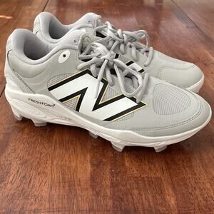 New Balance Fresh Foam X 3000v7 Molded Grey White PL3000G7 Baseball Cleat 8 WIDE